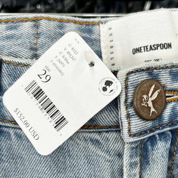 One Teaspoon Charlie Slim High Waist Flared Jeans, Fleetwood Artiste - Picture 6 of 12